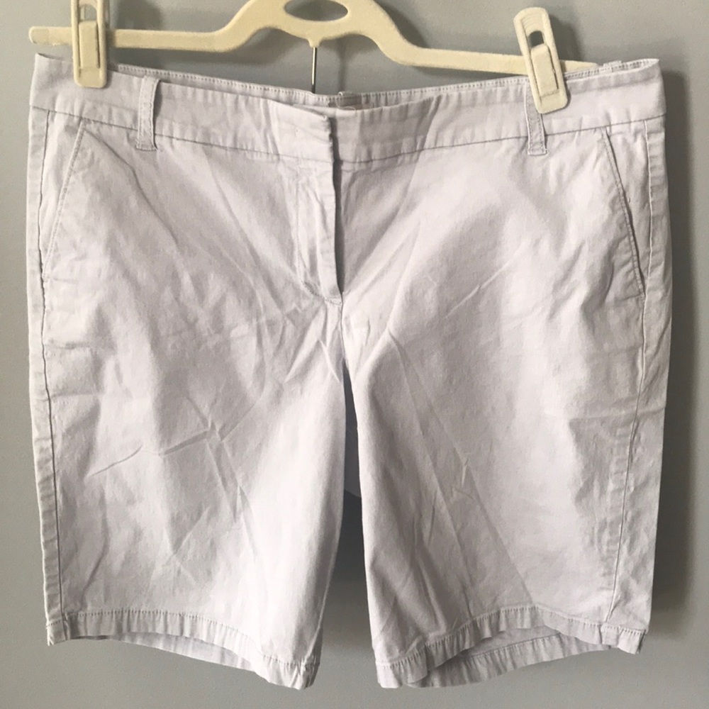 J. Crew Bermuda shorts, light gray, size 12